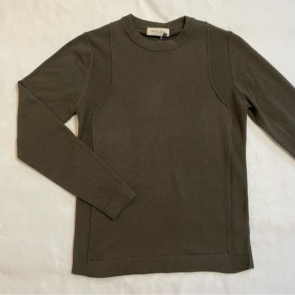 NWT New $165 Wool & Co Wool Blend Military Green Sweater Size S - Picture 3 of 11